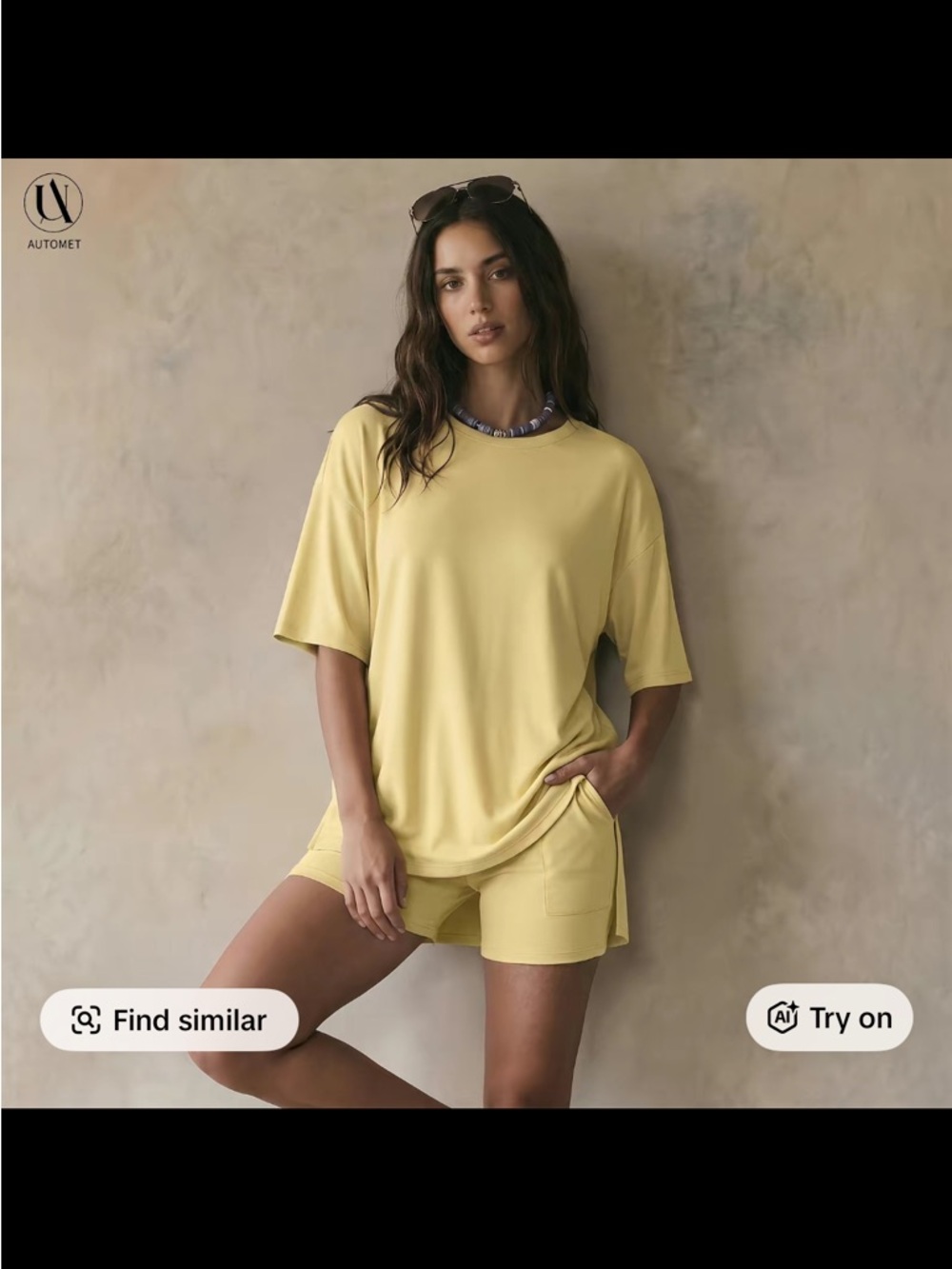 Relaxed Lemon Yellow Lounge Set - Women's Shorts & Tee